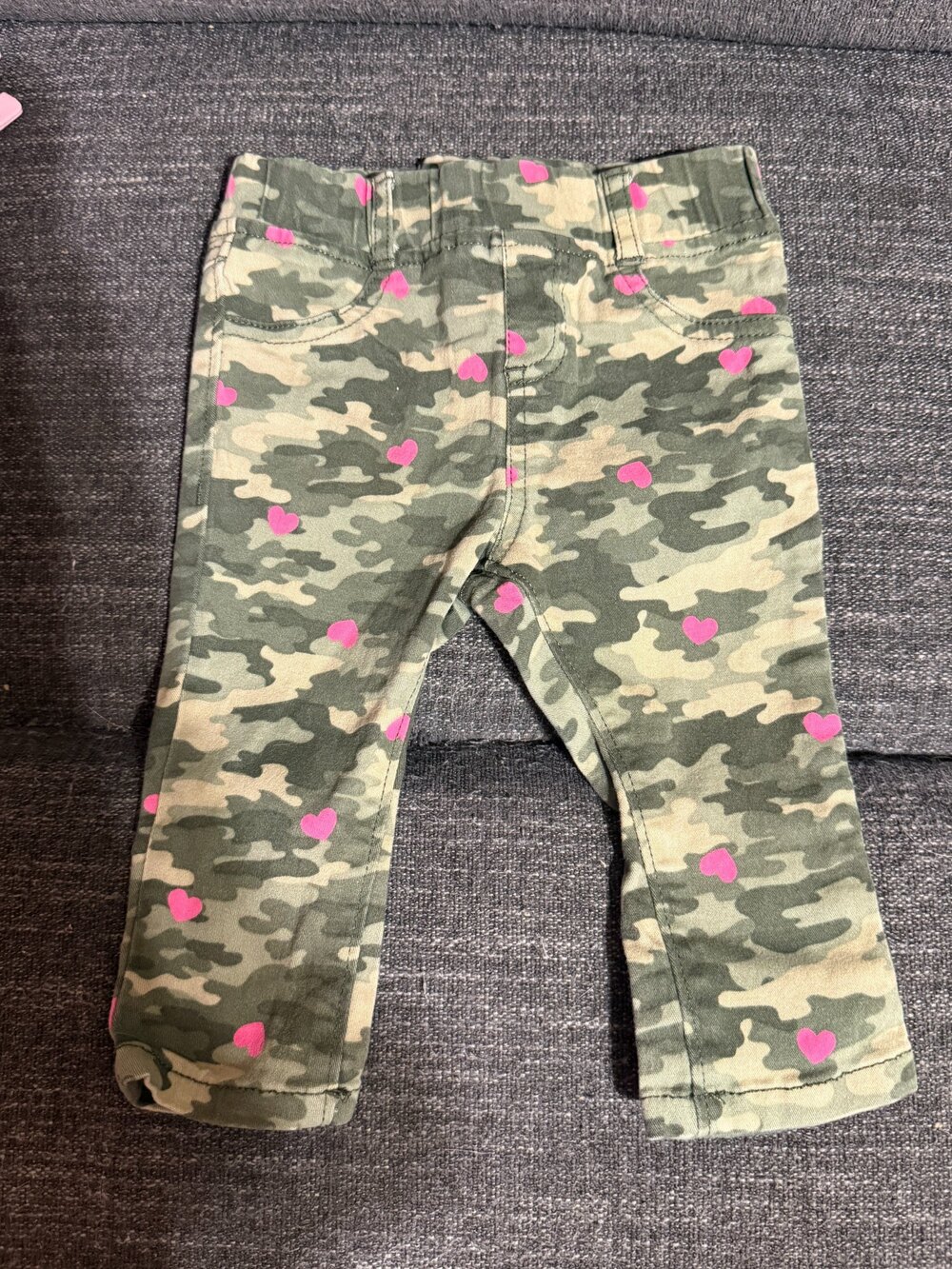 Garanimals Camo Heart Print Jeans 6-9M Pink Green Baby